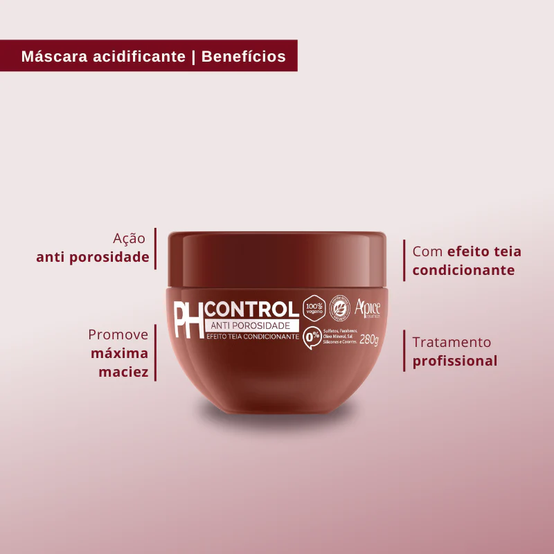 Tratamento Anti Porosidade PH CONTROL 280 gr - Máscara Acidificante Tratamento Condicionante - Image 4