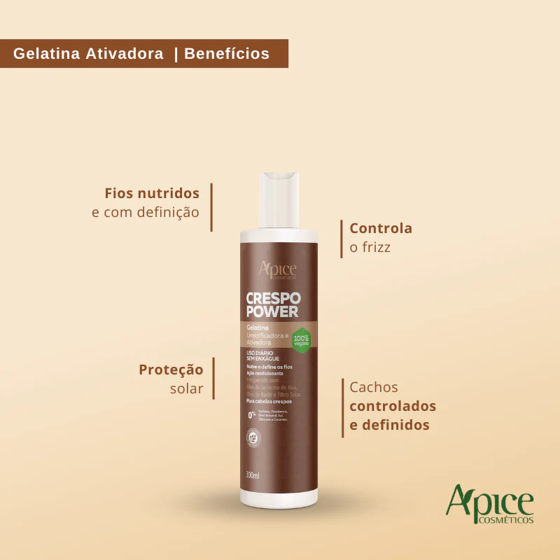 Gelatina Ativadora e Umidificadora Crespo Power 300ml - Ação Condicionante - Image 3