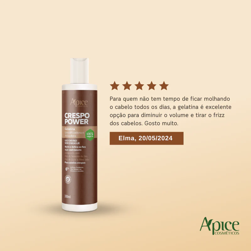 Gelatina Ativadora e Umidificadora Crespo Power 300ml - Ação Condicionante - Image 4