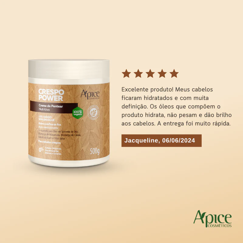 Kit Crespo Power - Co Wash, Condicionador, Gelatina, Máscara e Creme de Pentear (5 ITENS) - Image 11