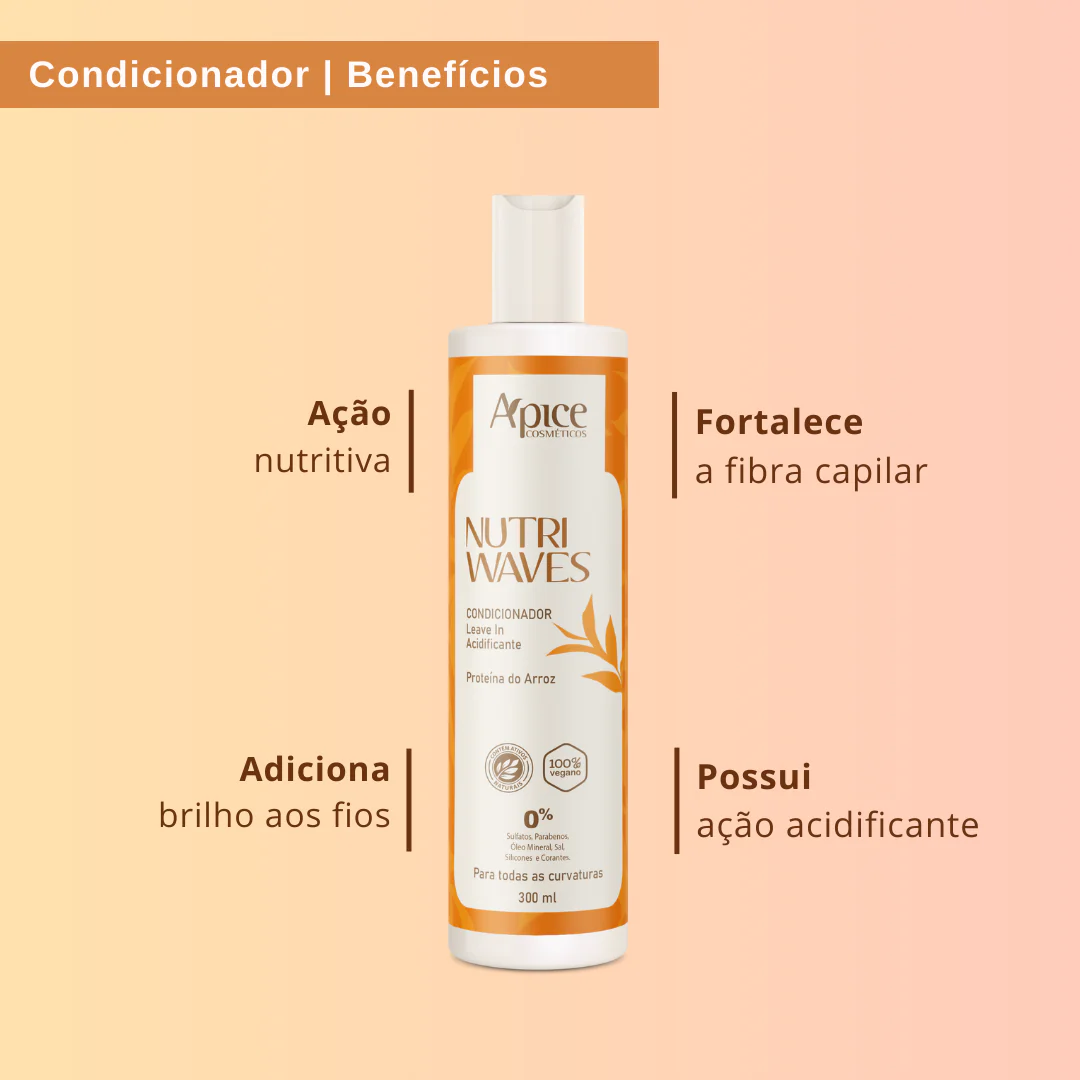 Kit Onduladas Nutri Waves - Shampoo, Condicionador, Gelatina, Máscara e Creme de Pentear (5 ITENS) - Image 8