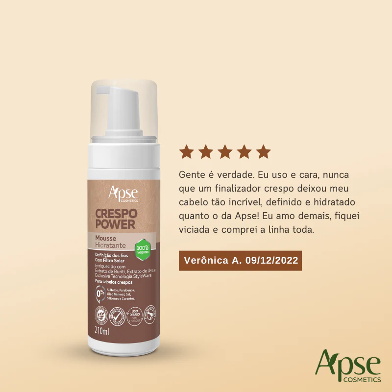 Mousse Hidratante Crespo Power 210 ml - Ação Condicionante - Image 4